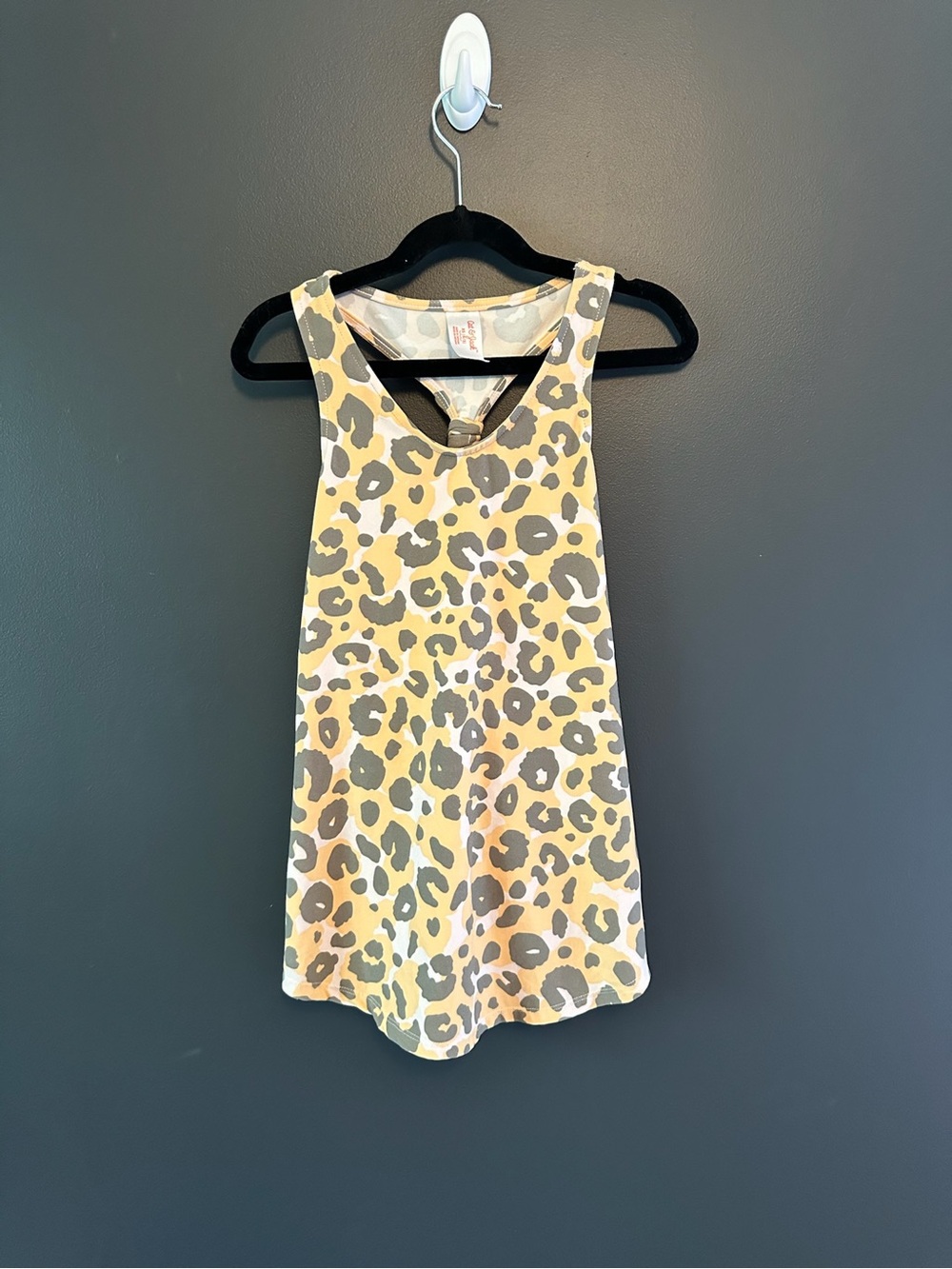 Leopard Print Racerback coverup- Yellow & Gray